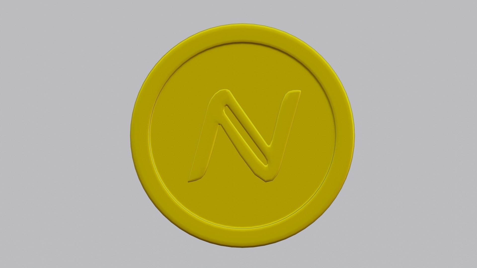 Namecoin coin with letter n Low-poly 3D model_1