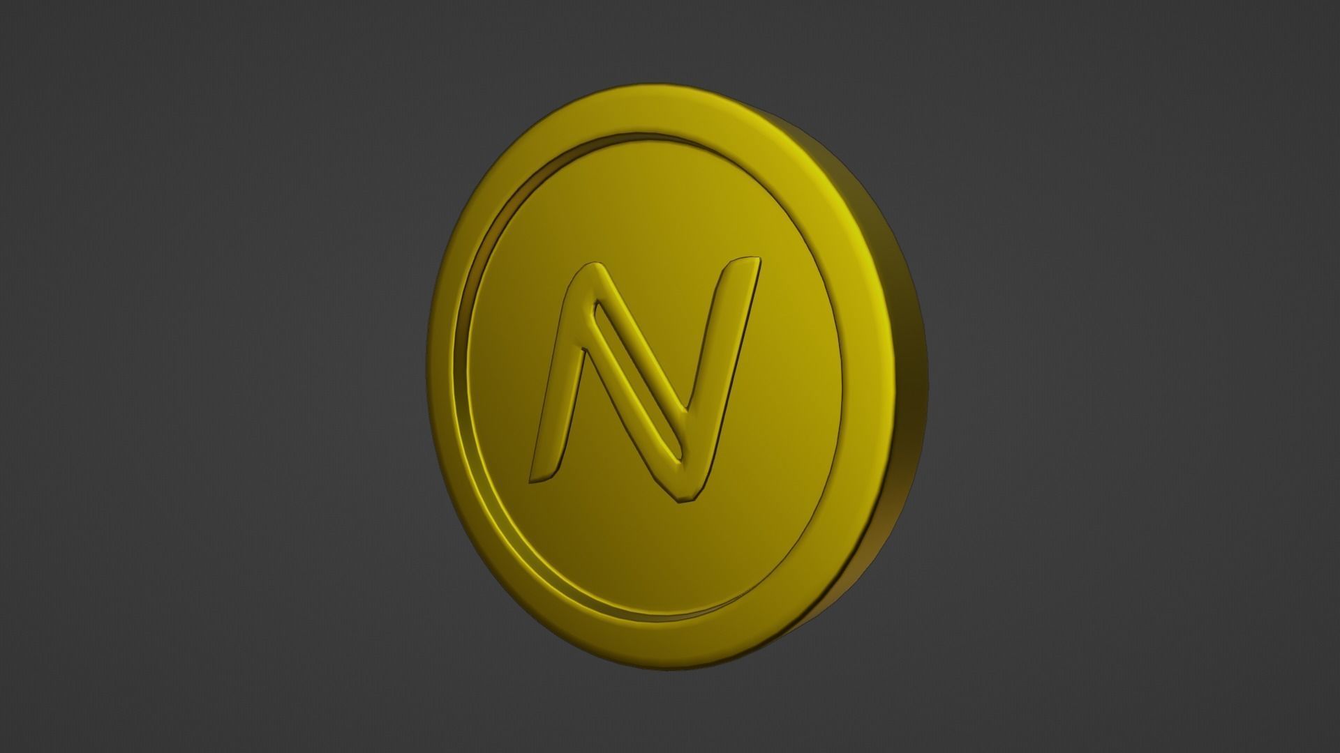 Namecoin coin with letter n Low-poly 3D model_5
