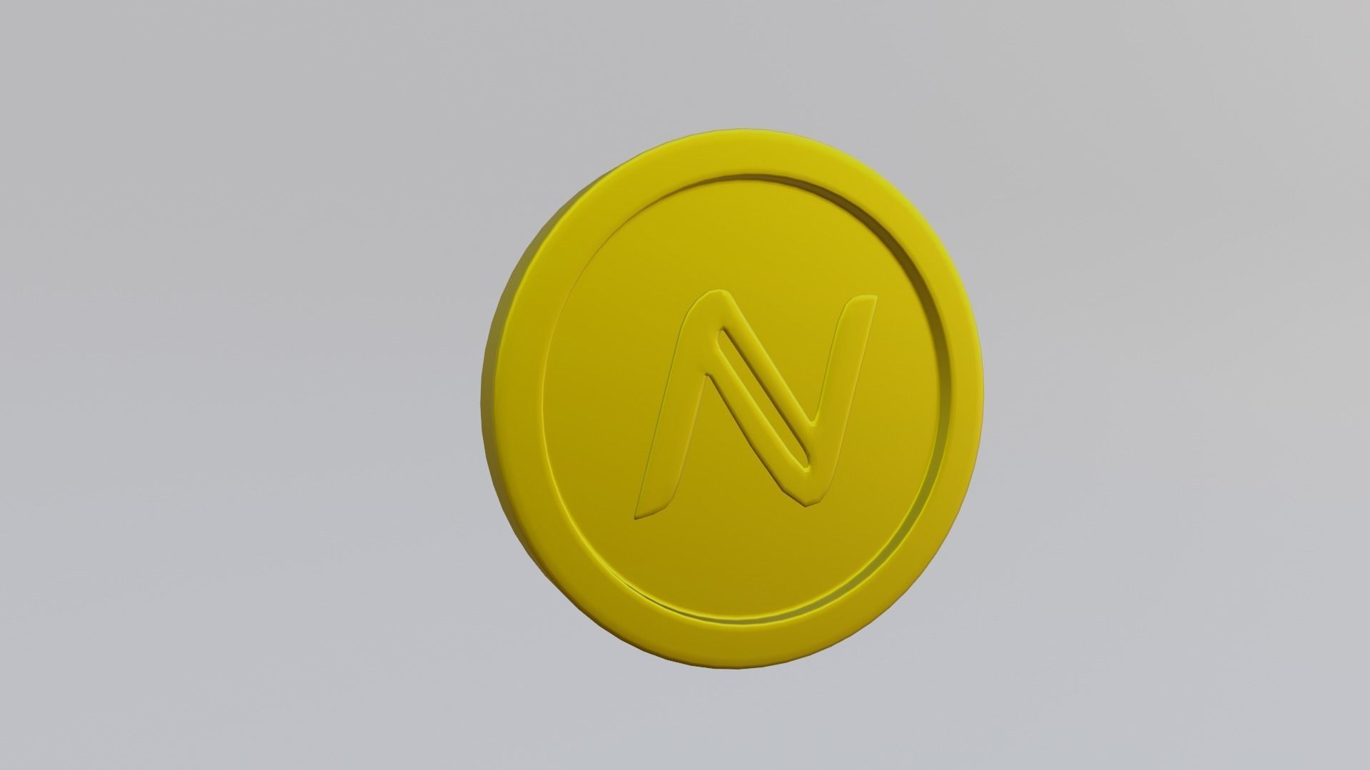 Namecoin coin with letter n Low-poly 3D model_8