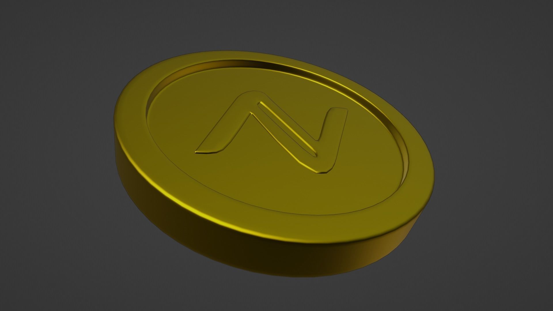 Namecoin coin with letter n Low-poly 3D model_12