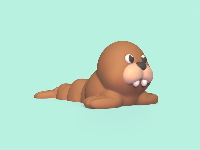 Flexi Walrus 3D print model_2