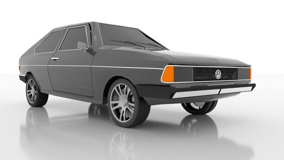 VW Passat 80 - for game -low Low-poly 3D model_1