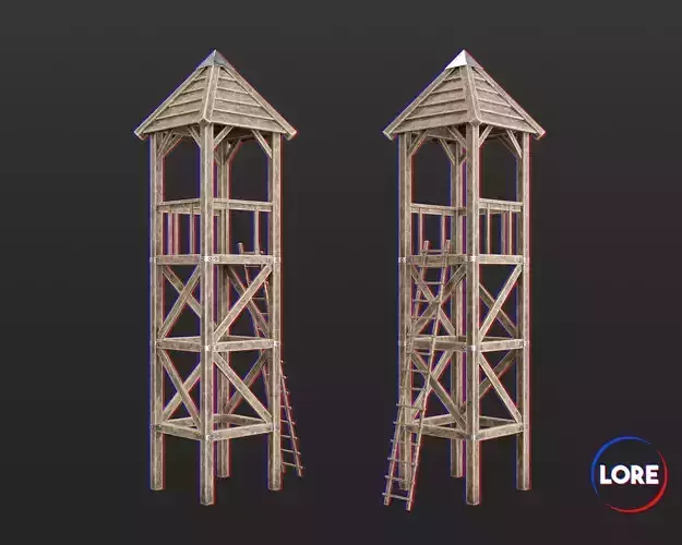 Medieval Defense Guard Tower Small Low-poly 3D model