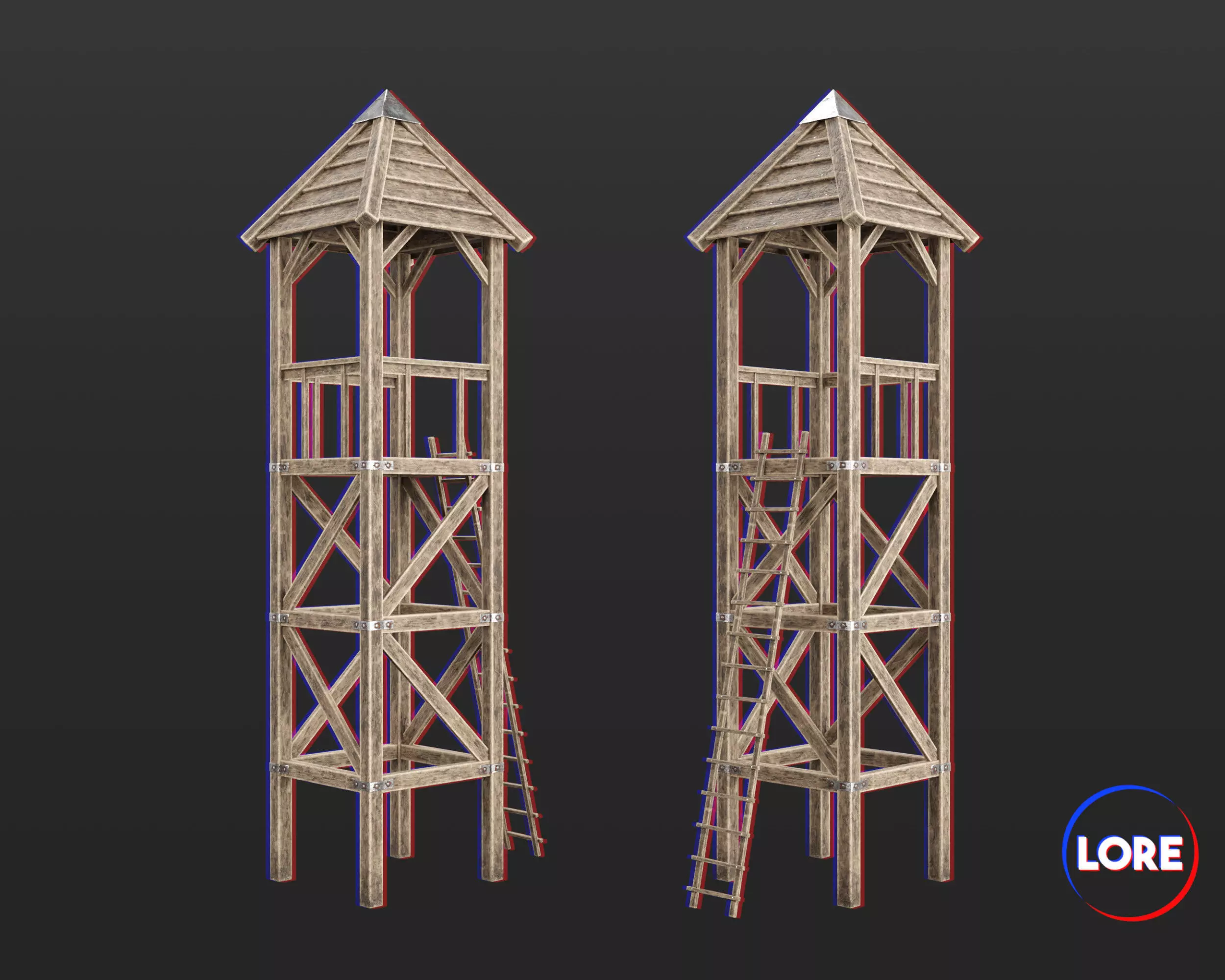 Medieval Defense Guard Tower Small Low-poly 3D model