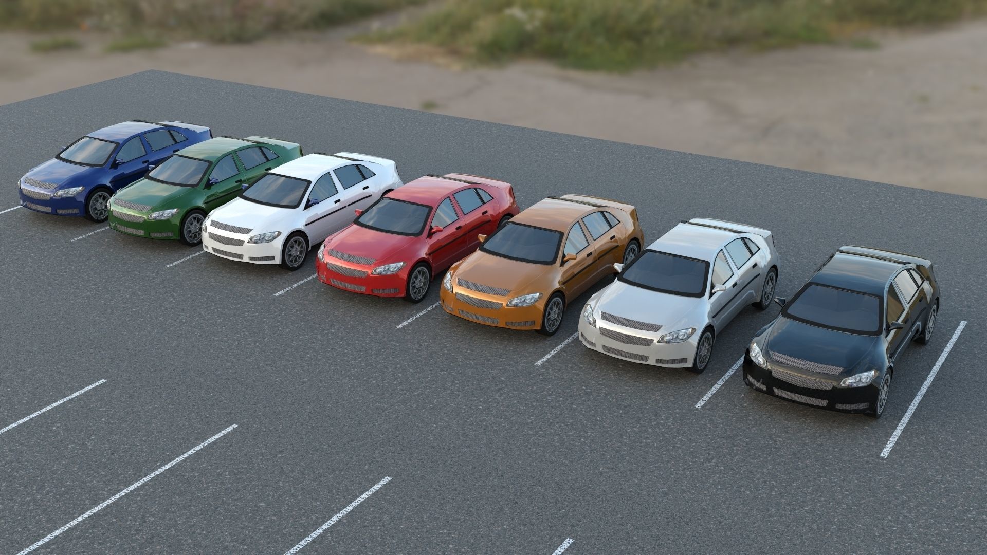 R3DP AMERICAN CARS LOW-POLY PBR COLLECTION - 70 Total Vehicles Low-poly 3D model_7