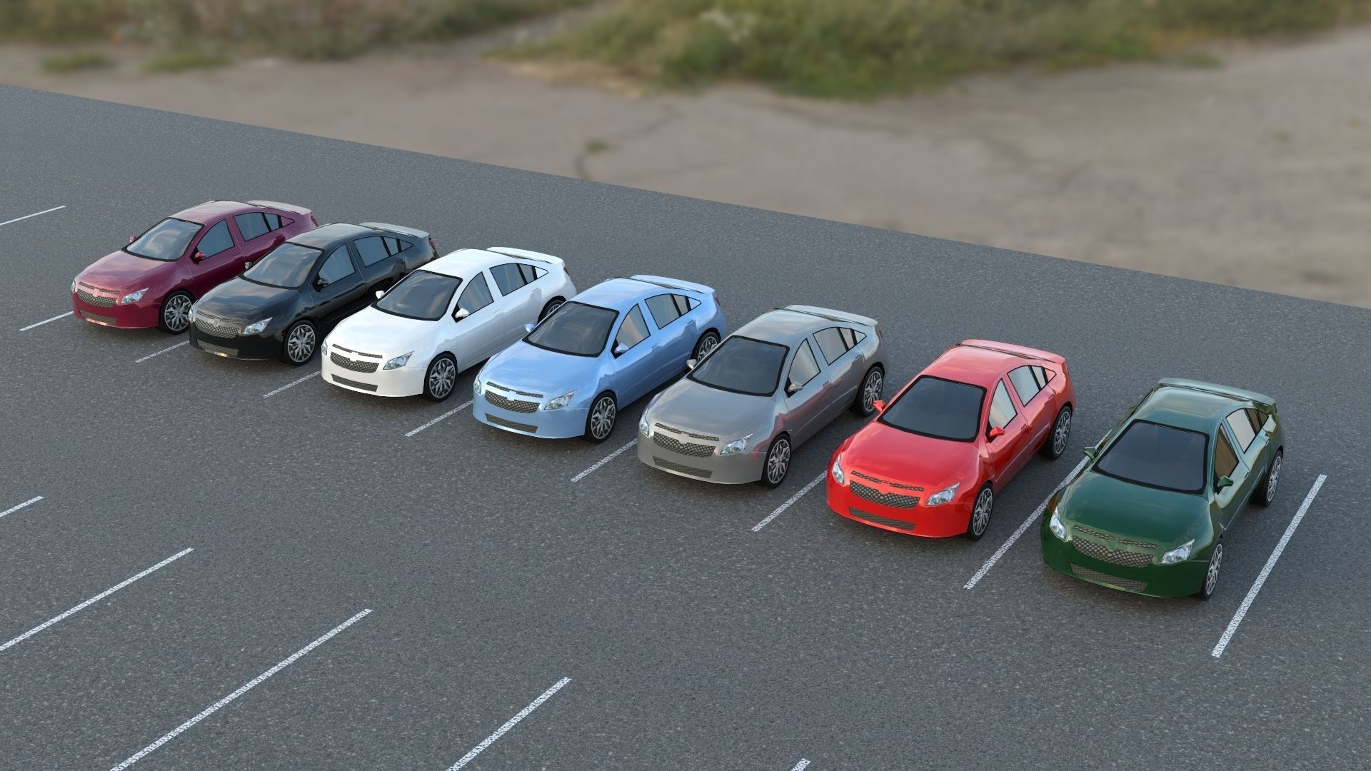 R3DP AMERICAN CARS LOW-POLY PBR COLLECTION - 70 Total Vehicles Low-poly 3D model_6