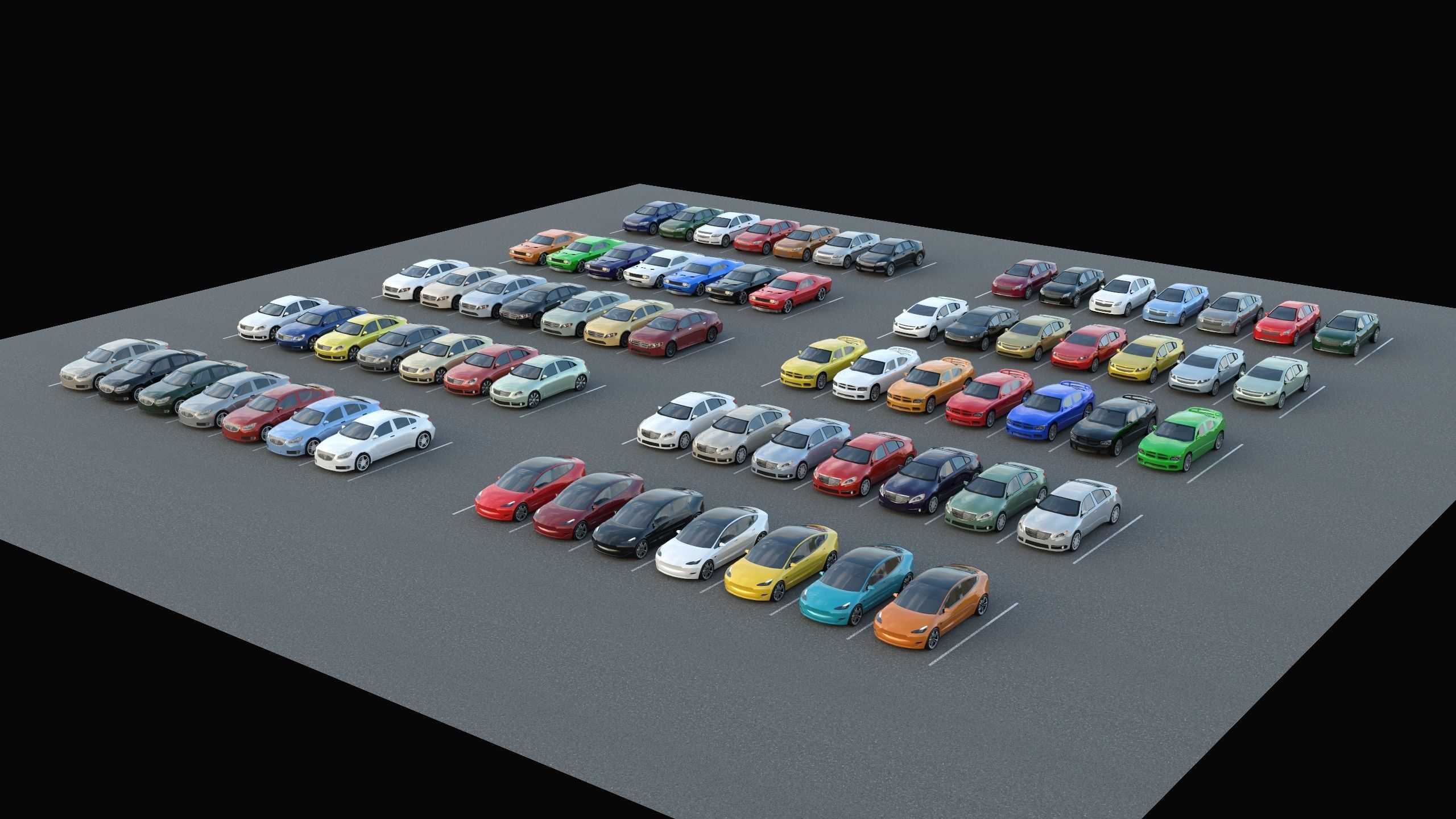 R3DP AMERICAN CARS LOW-POLY PBR COLLECTION - 70 Total Vehicles Low-poly 3D model_1