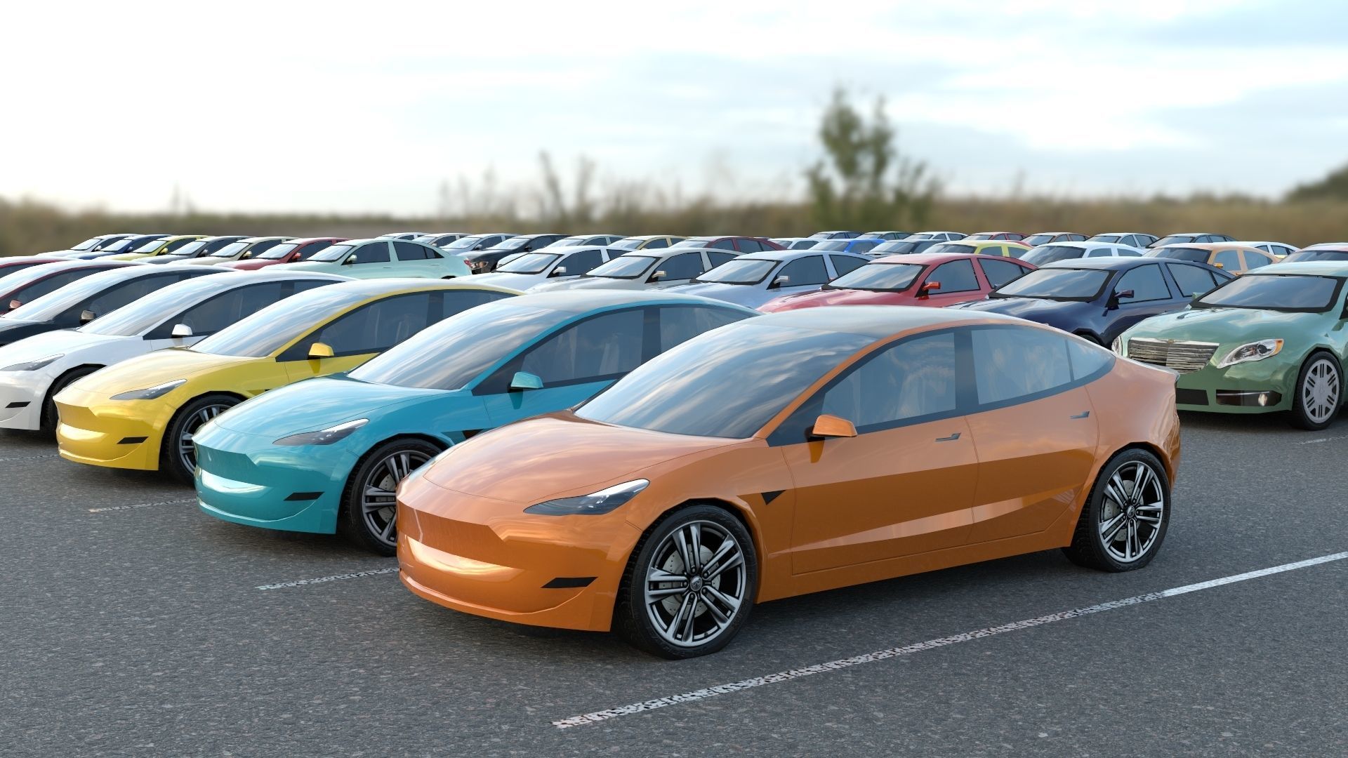 R3DP AMERICAN CARS LOW-POLY PBR COLLECTION - 70 Total Vehicles Low-poly 3D model_4