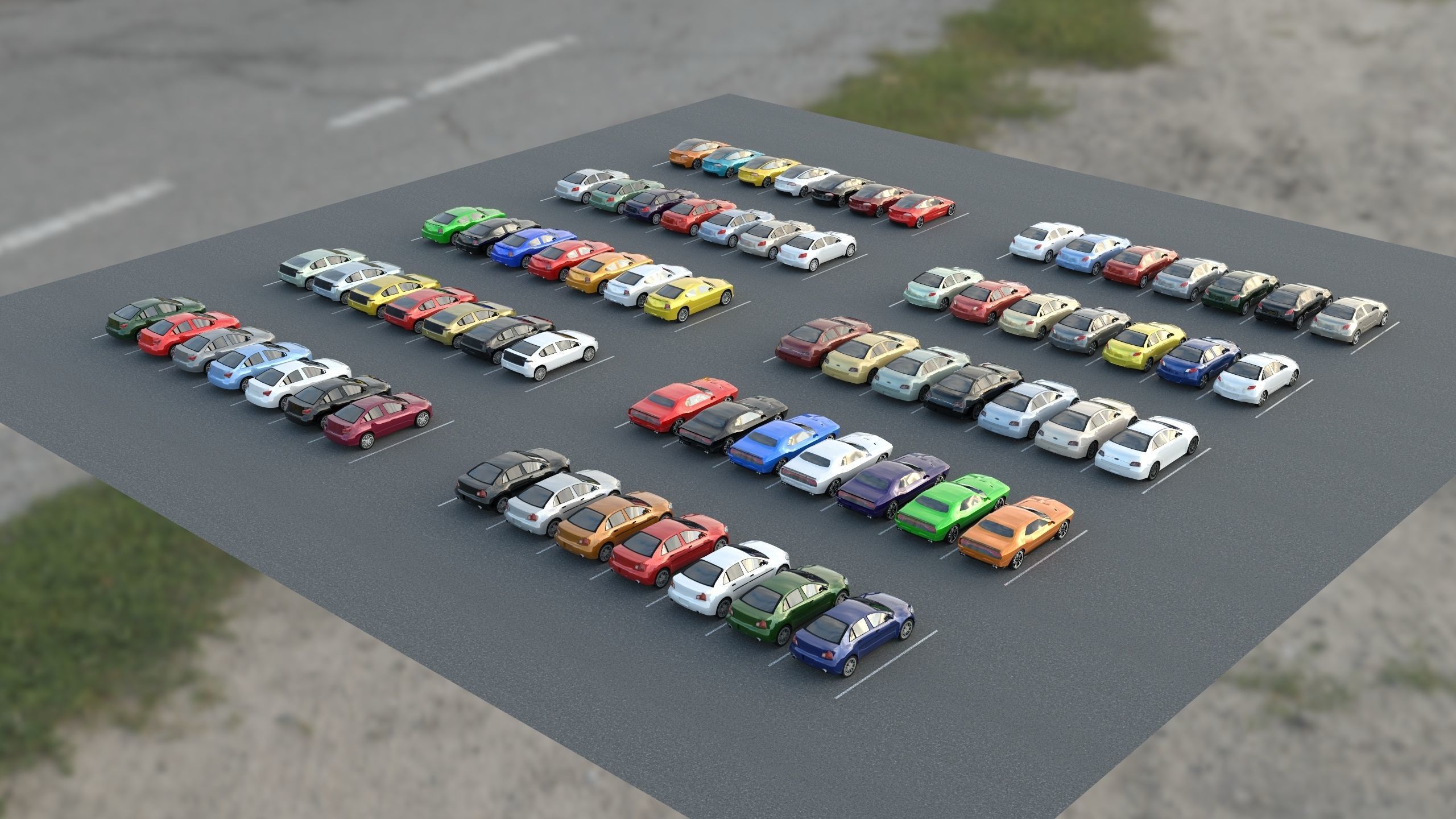 R3DP AMERICAN CARS LOW-POLY PBR COLLECTION - 70 Total Vehicles Low-poly 3D model_2