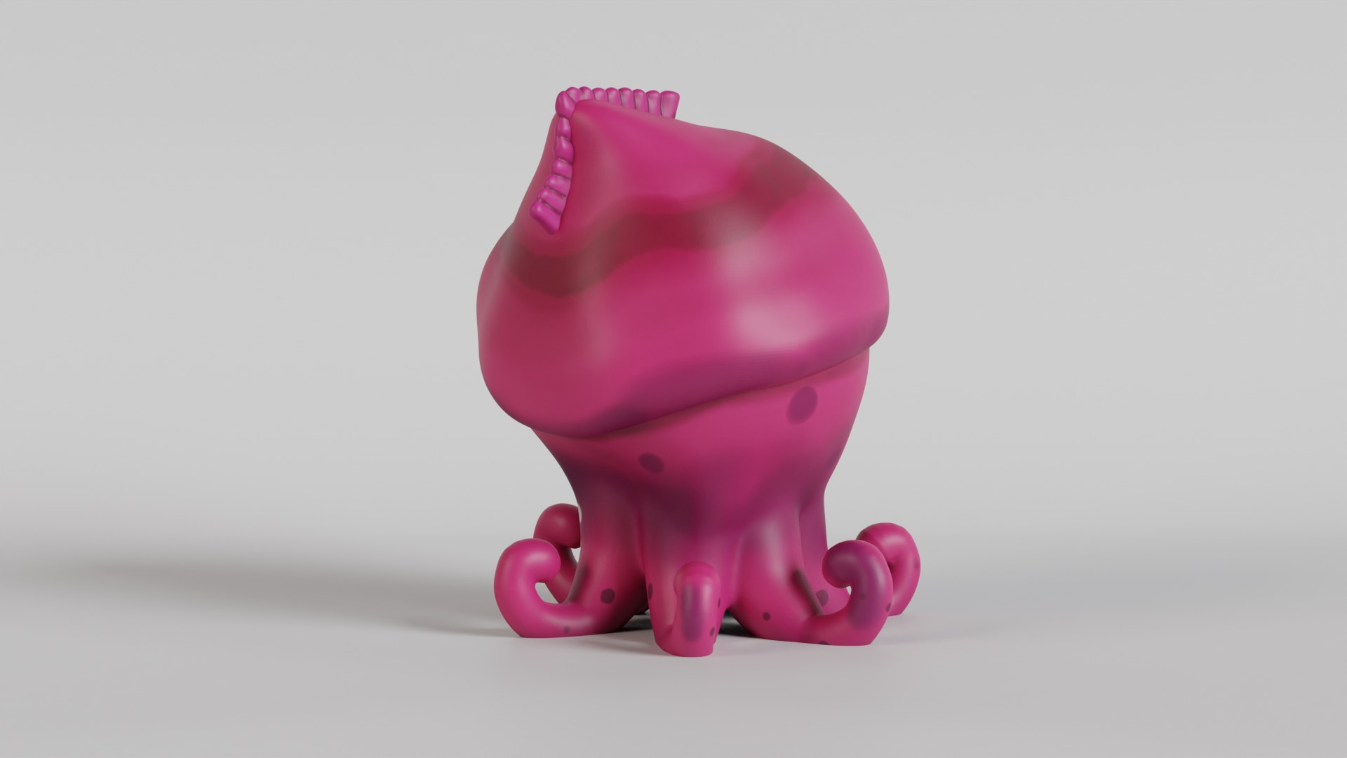 Adorable Cartoon Style Squid Character 3D print model_2