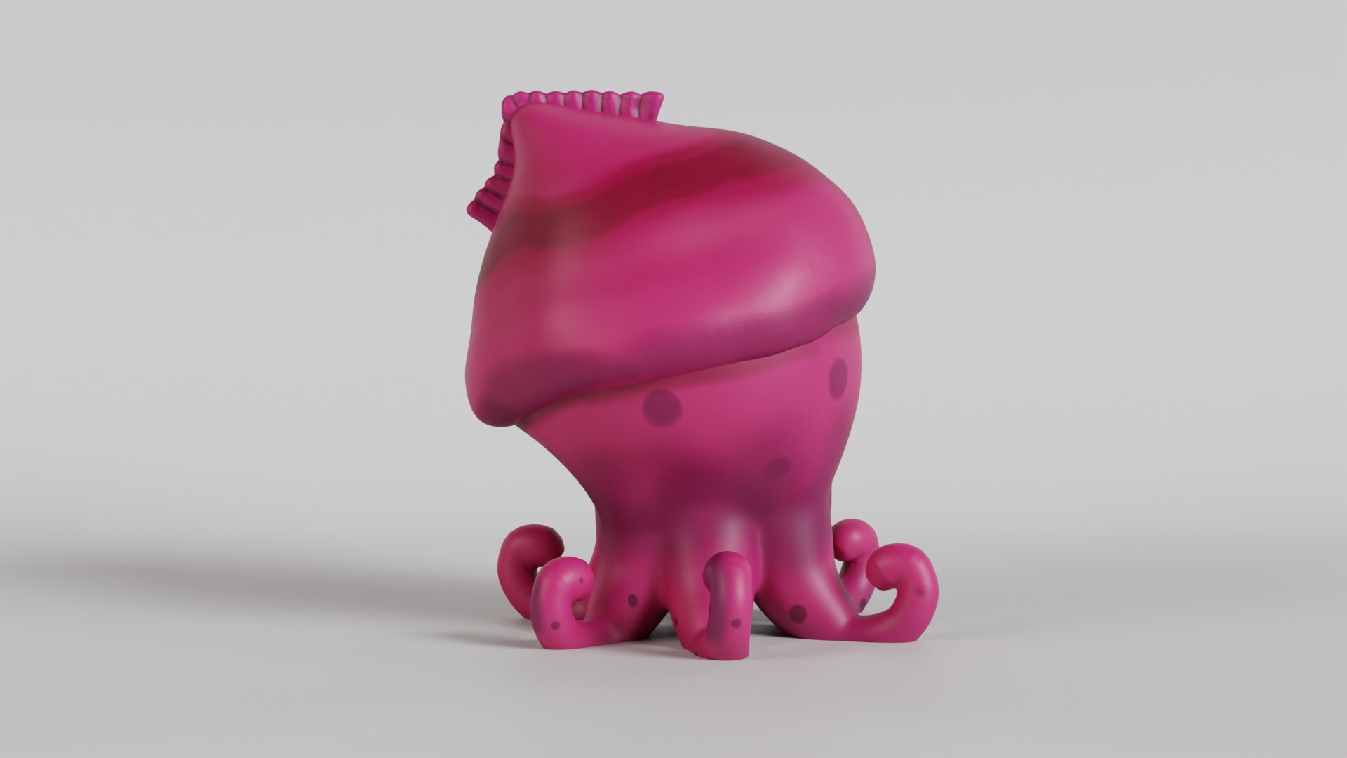 Adorable Cartoon Style Squid Character 3D print model_5