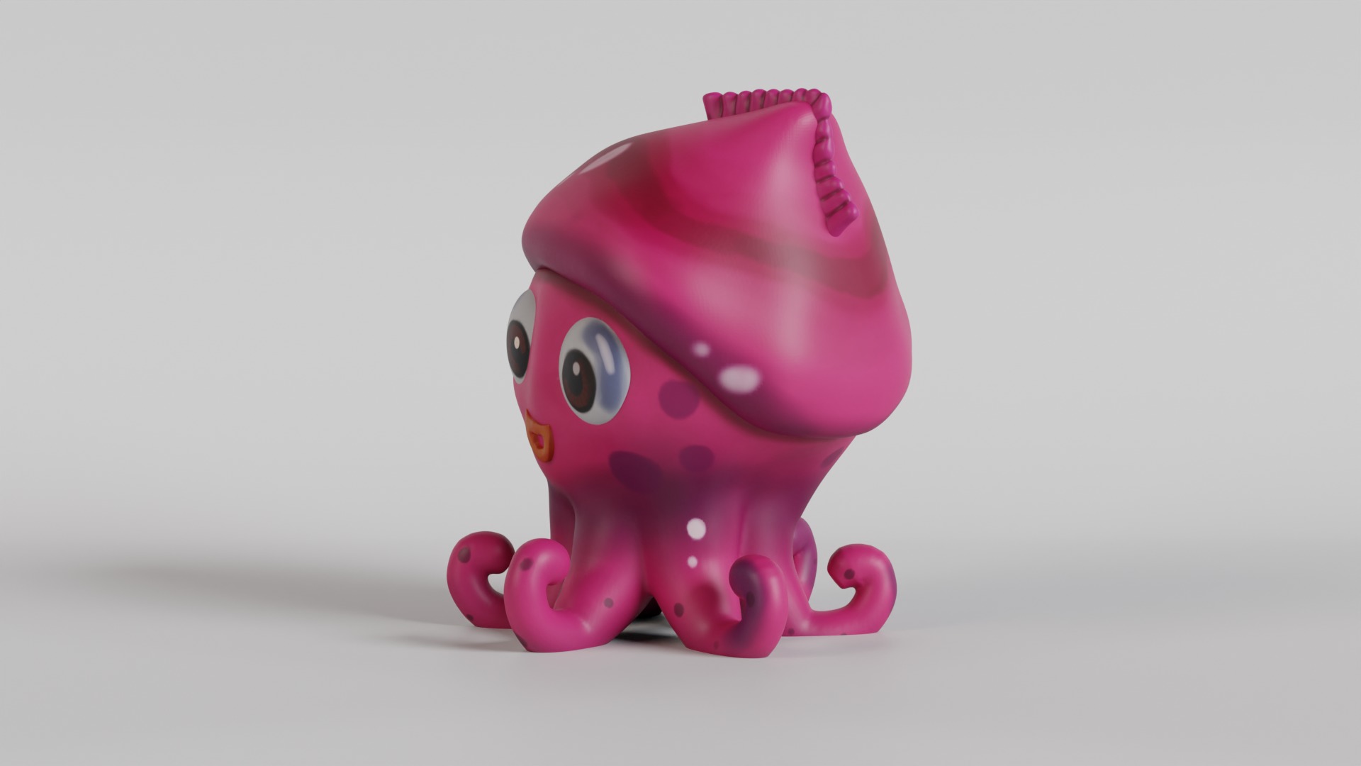 Adorable Cartoon Style Squid Character 3D print model_7