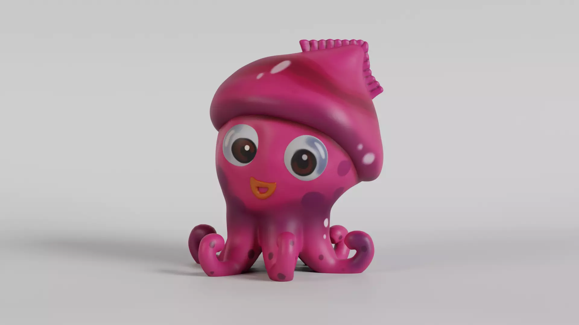 Adorable Cartoon Style Squid Character 3D print model_0