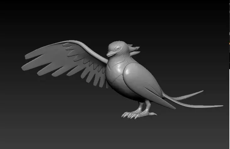 Swellow bird with wings spread out 3D print model_0