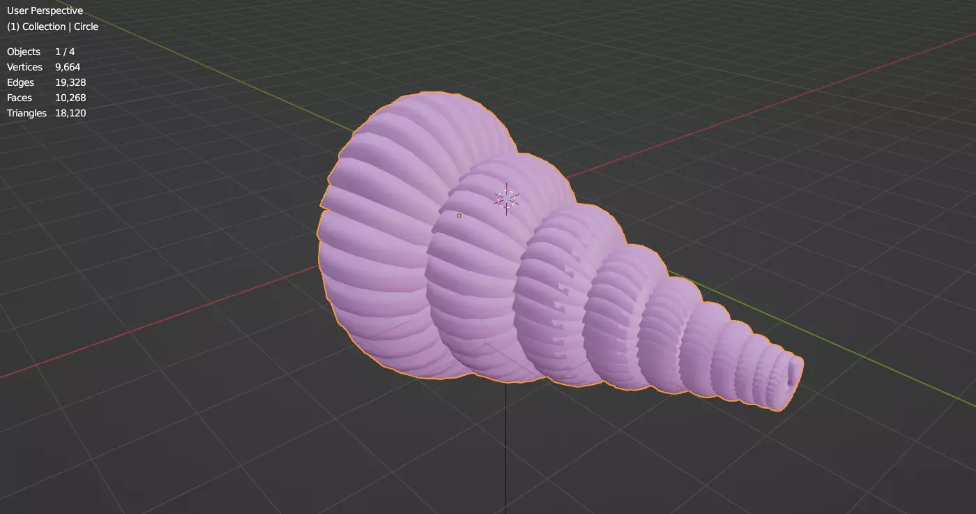 Seashell spiral shell 3D model