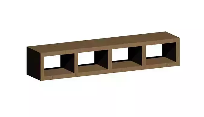 Shelf wooden with four compartments
