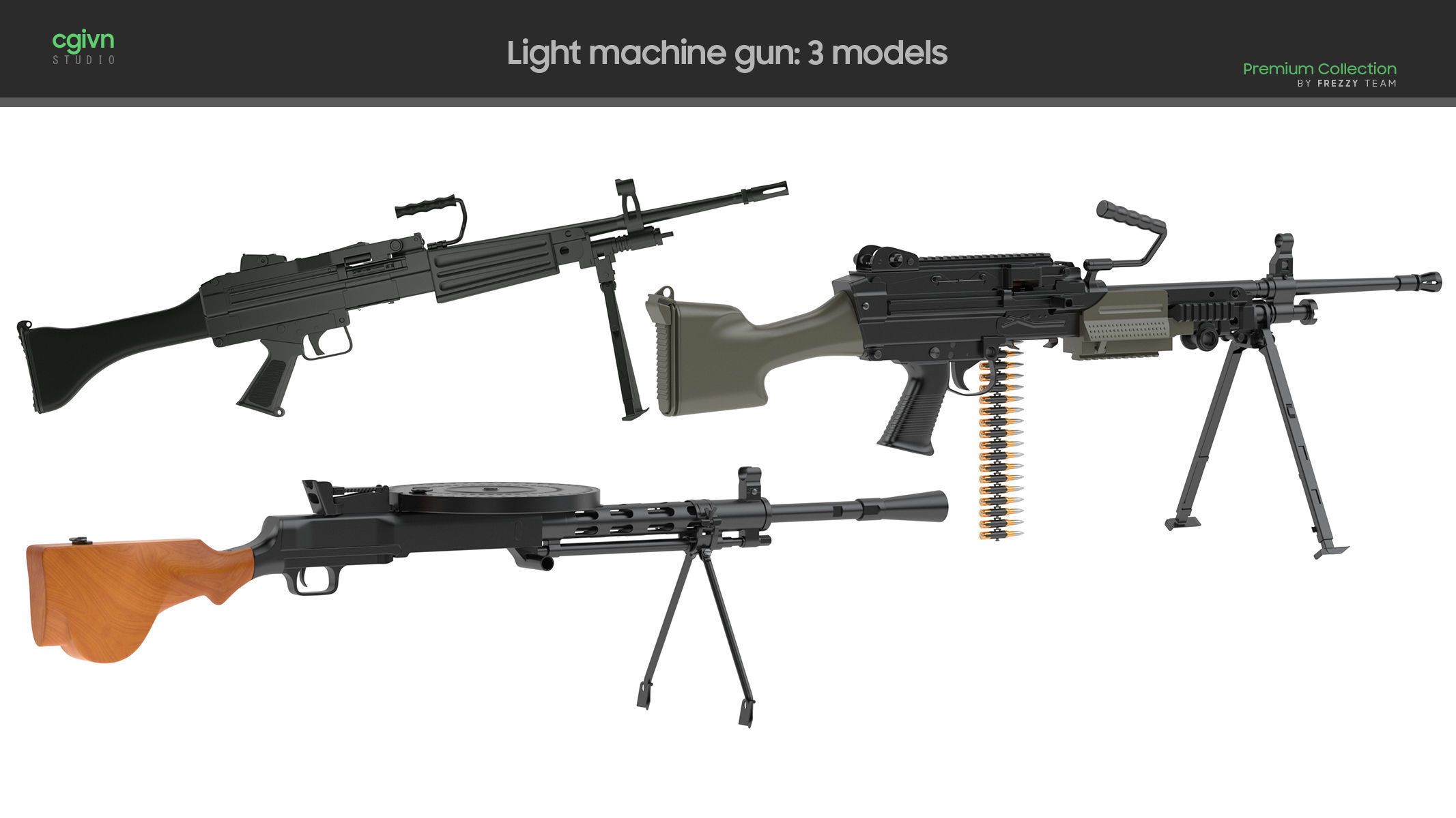 100 Firearms High-Poly Collection Vol 1 3D model_5