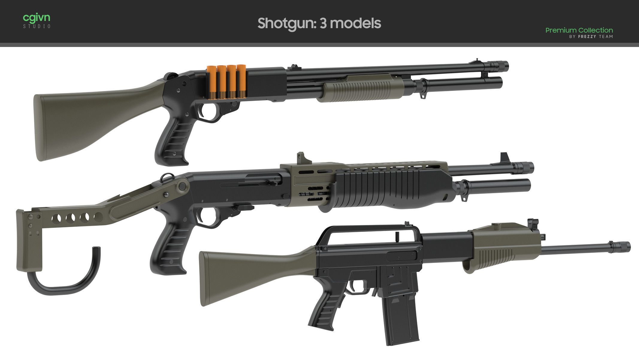 100 Firearms High-Poly Collection Vol 1 3D model_9