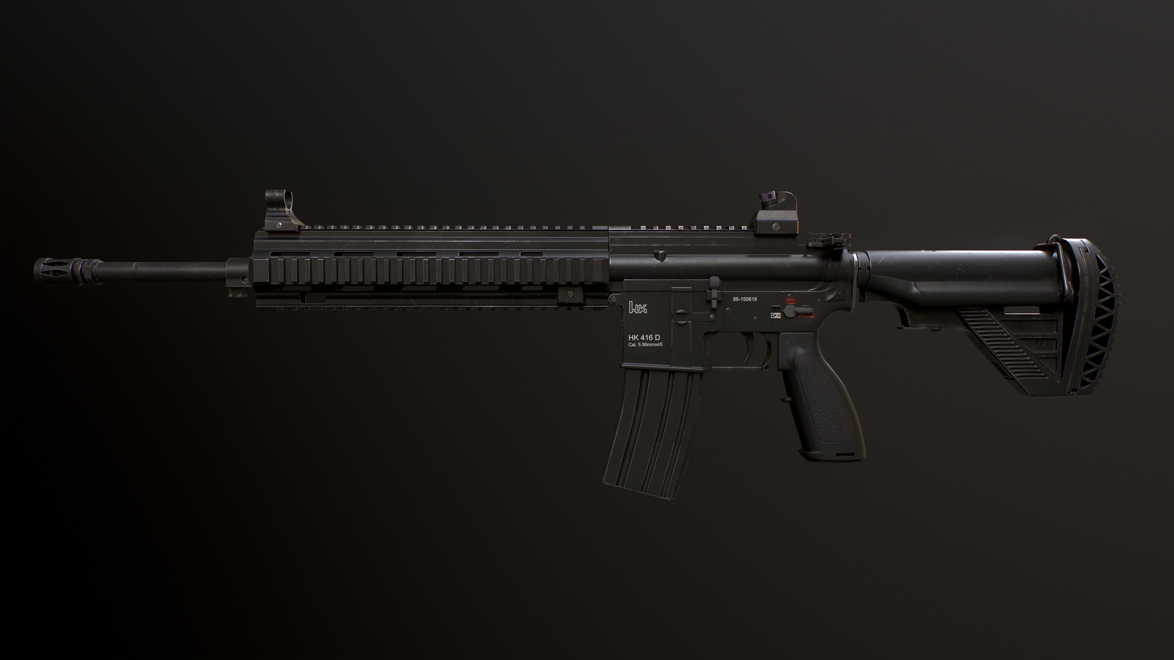 HK 416 Gun  Low-poly 3D model_14