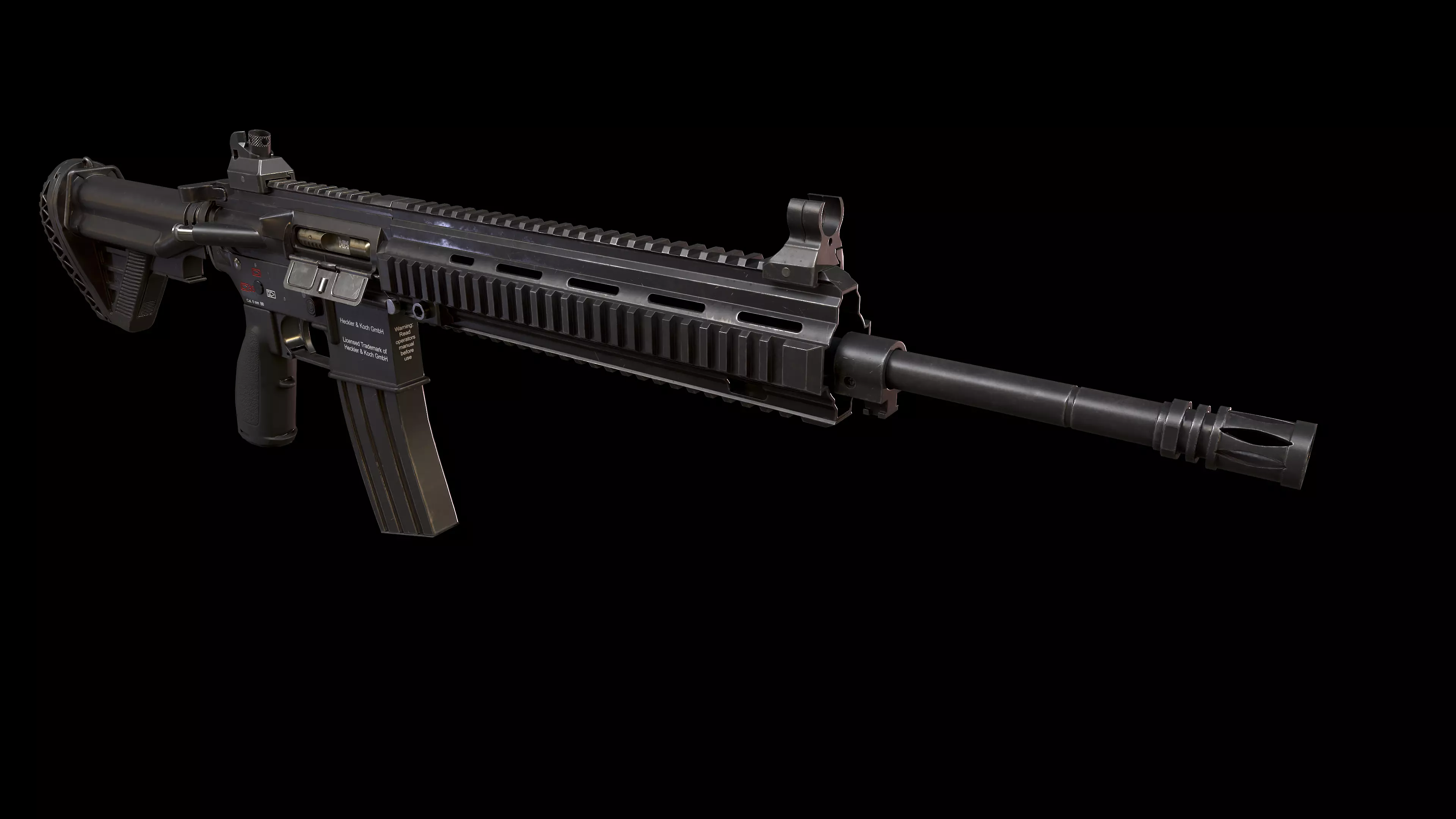 HK 416 Gun  Low-poly 3D model_0