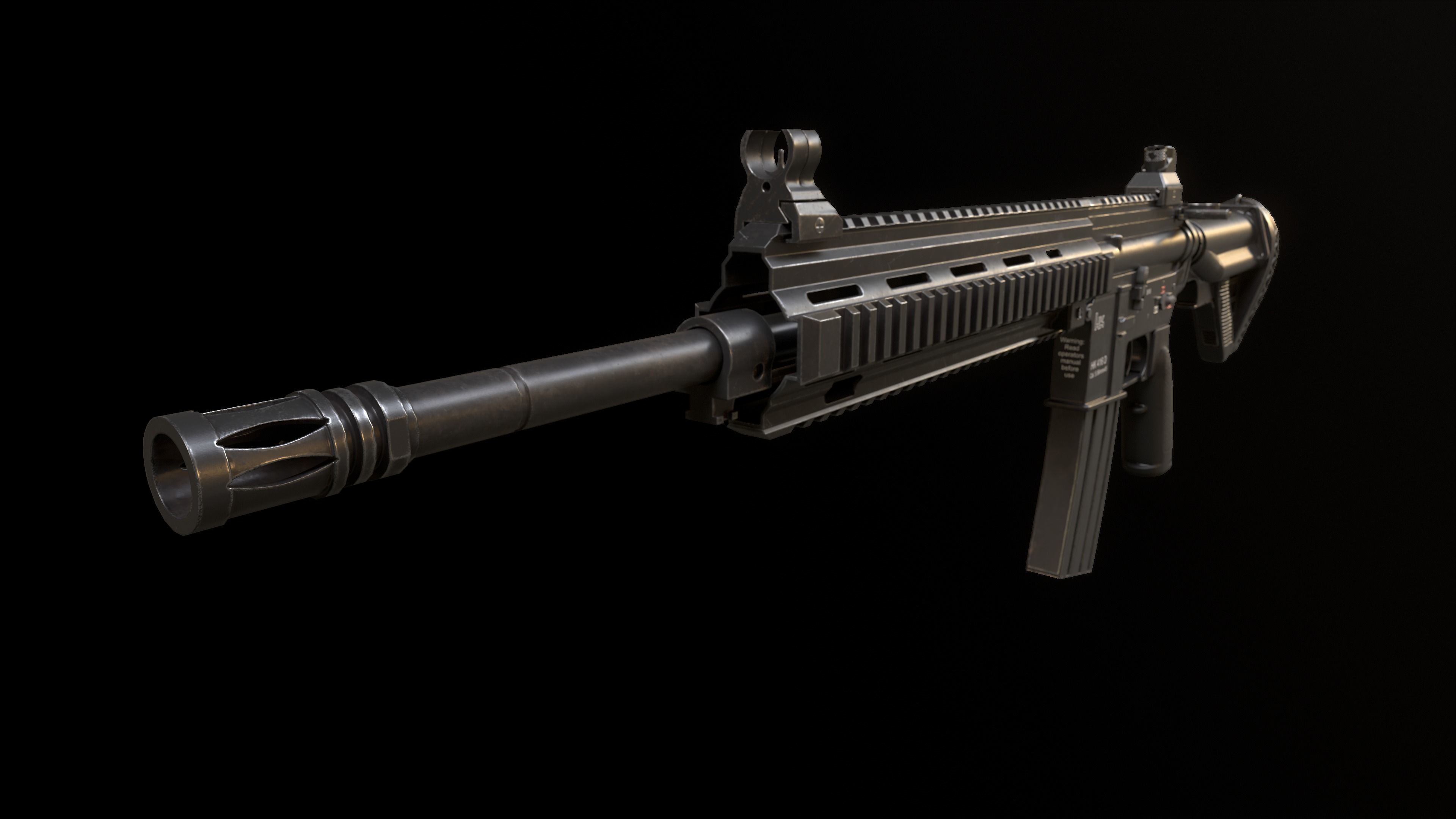 HK 416 Gun  Low-poly 3D model_7