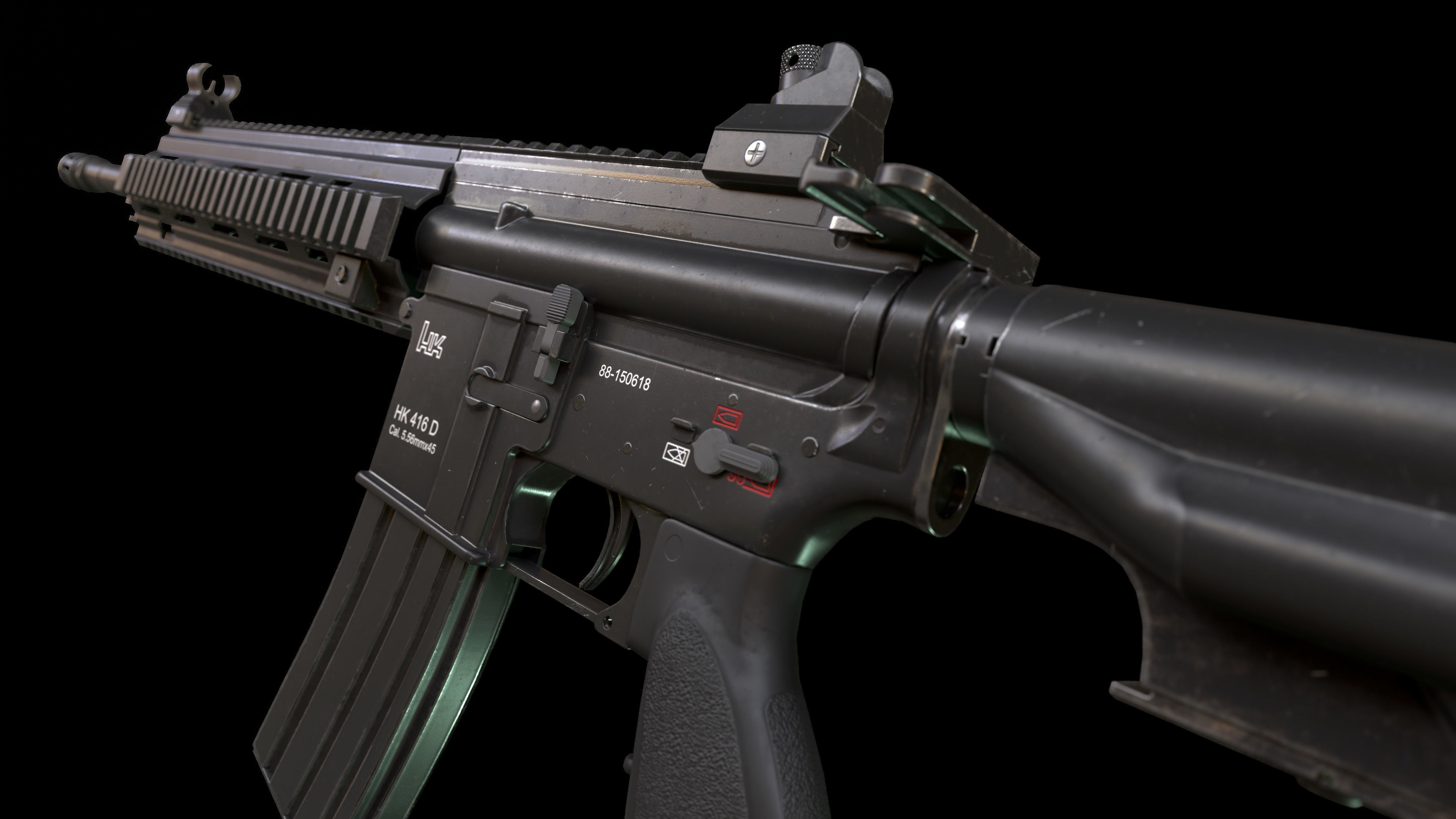 HK 416 Gun  Low-poly 3D model_5