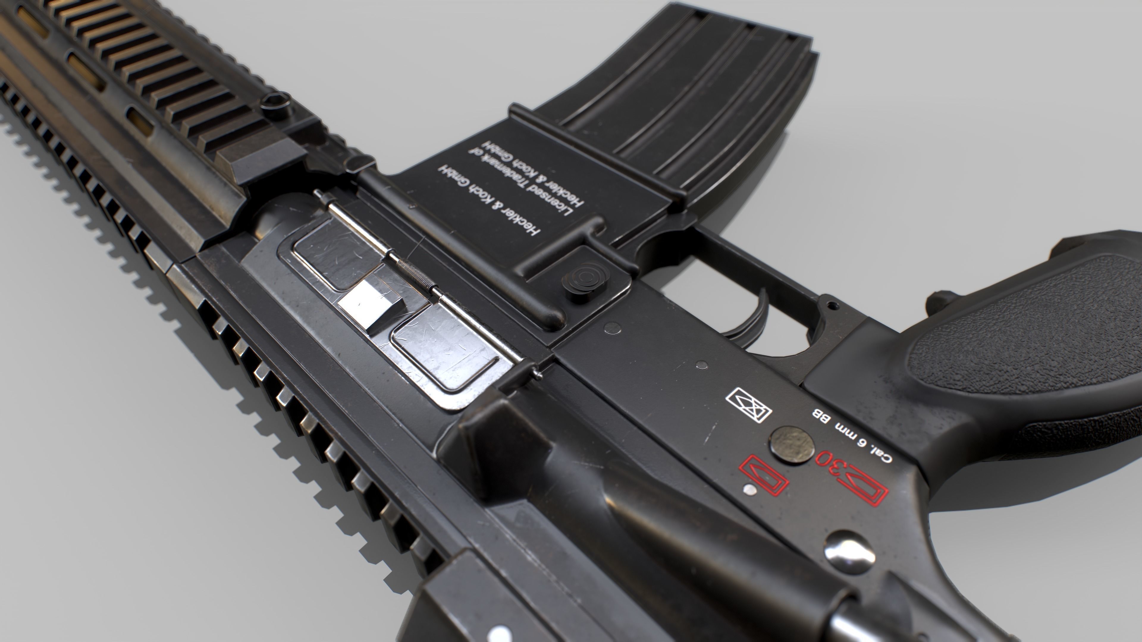 HK 416 Gun  Low-poly 3D model_8