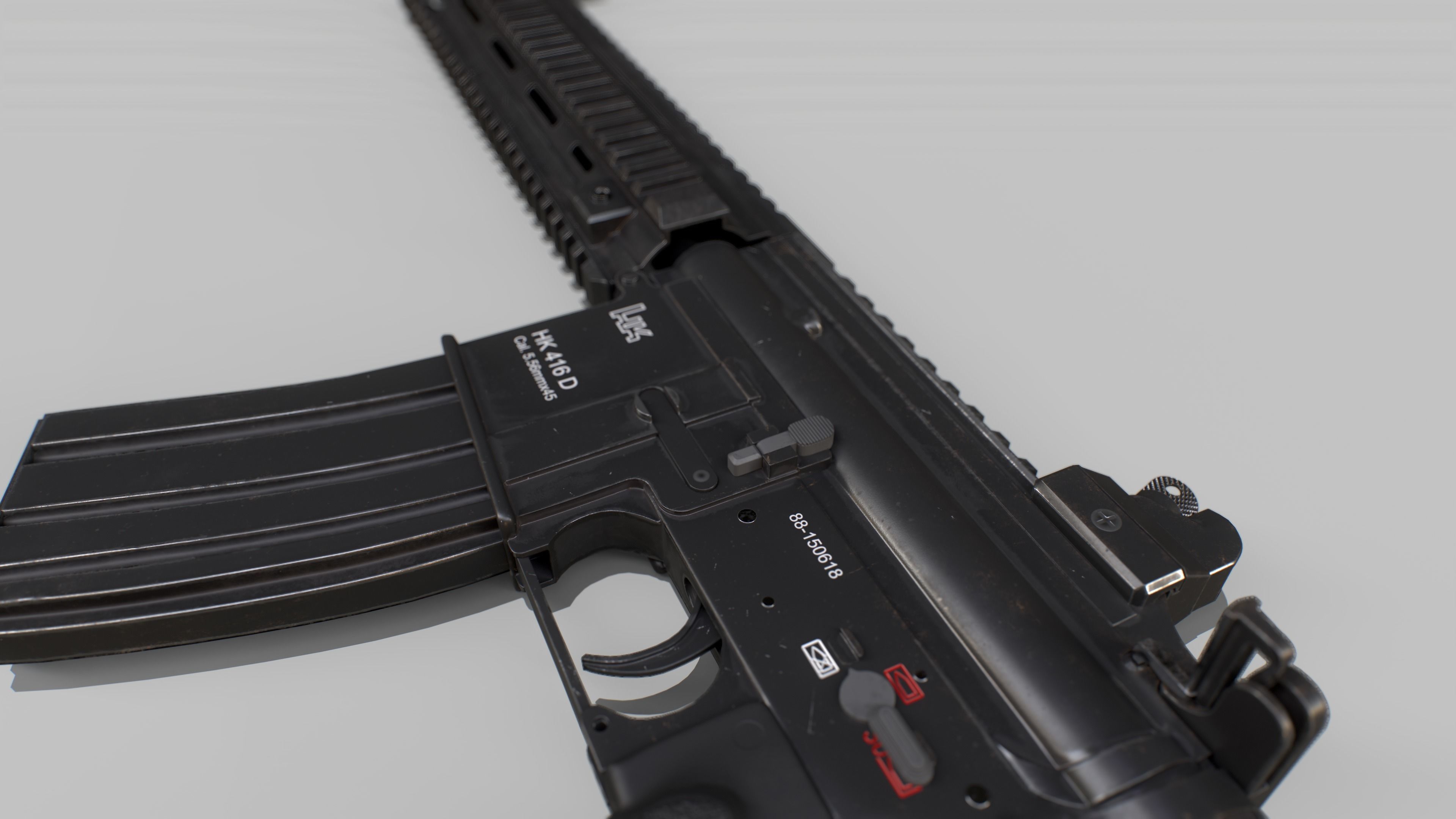 HK 416 Gun  Low-poly 3D model_9