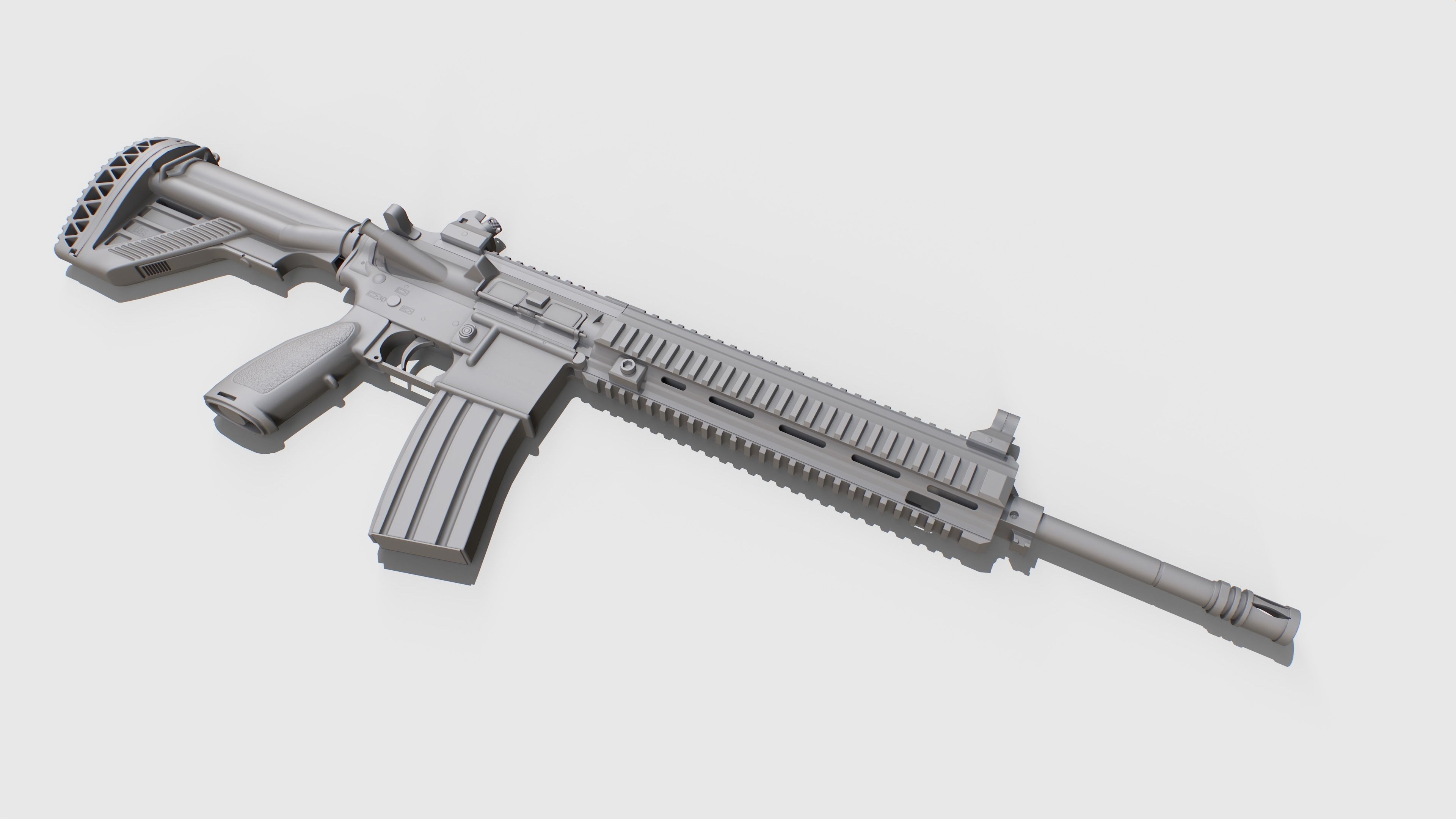 HK 416 Gun  Low-poly 3D model_12