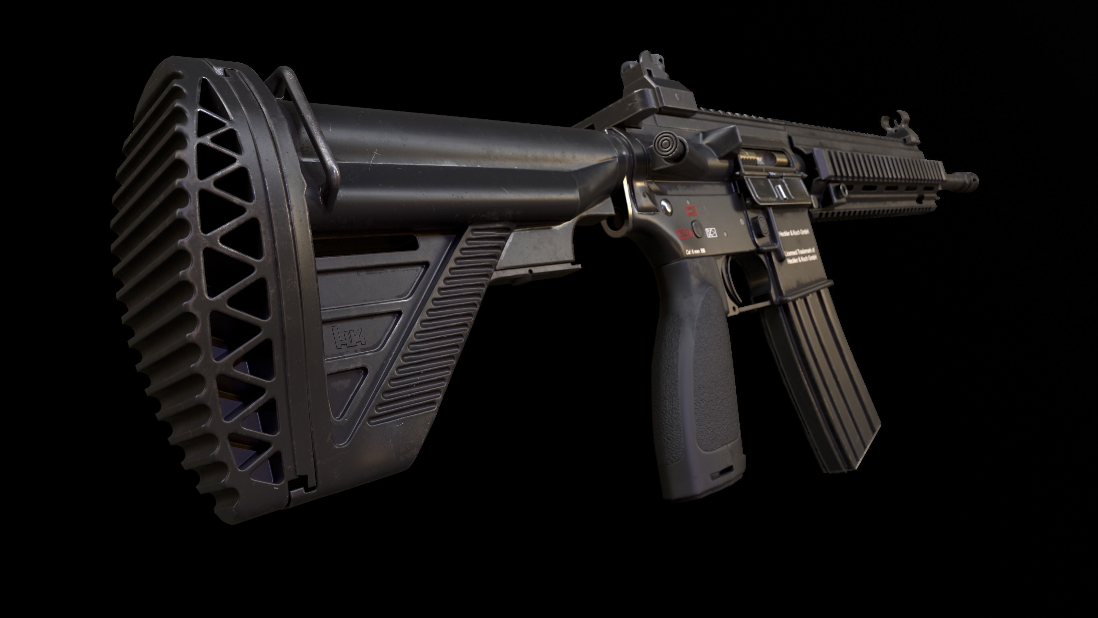 HK 416 Gun  Low-poly 3D model_6