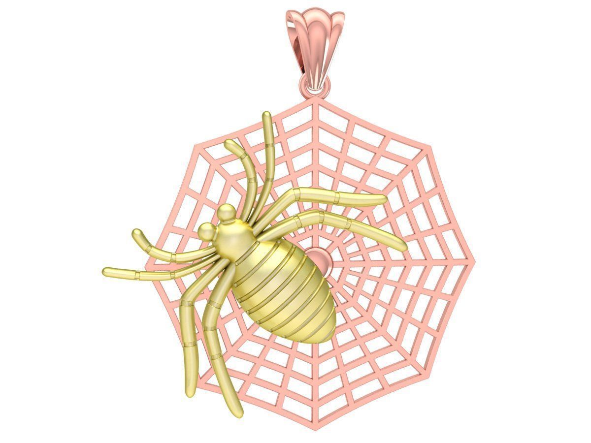 diamond spider web pendant 3351 3D print model_1