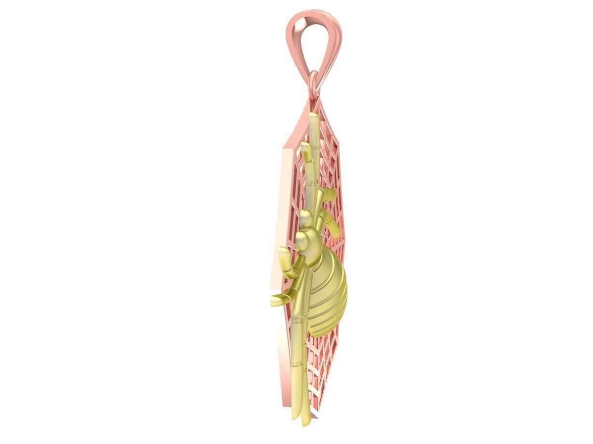 diamond spider web pendant 3351 3D print model_5
