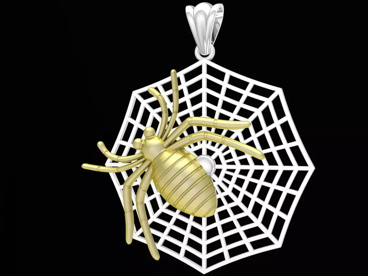 diamond spider web pendant 3351 3D print model_0