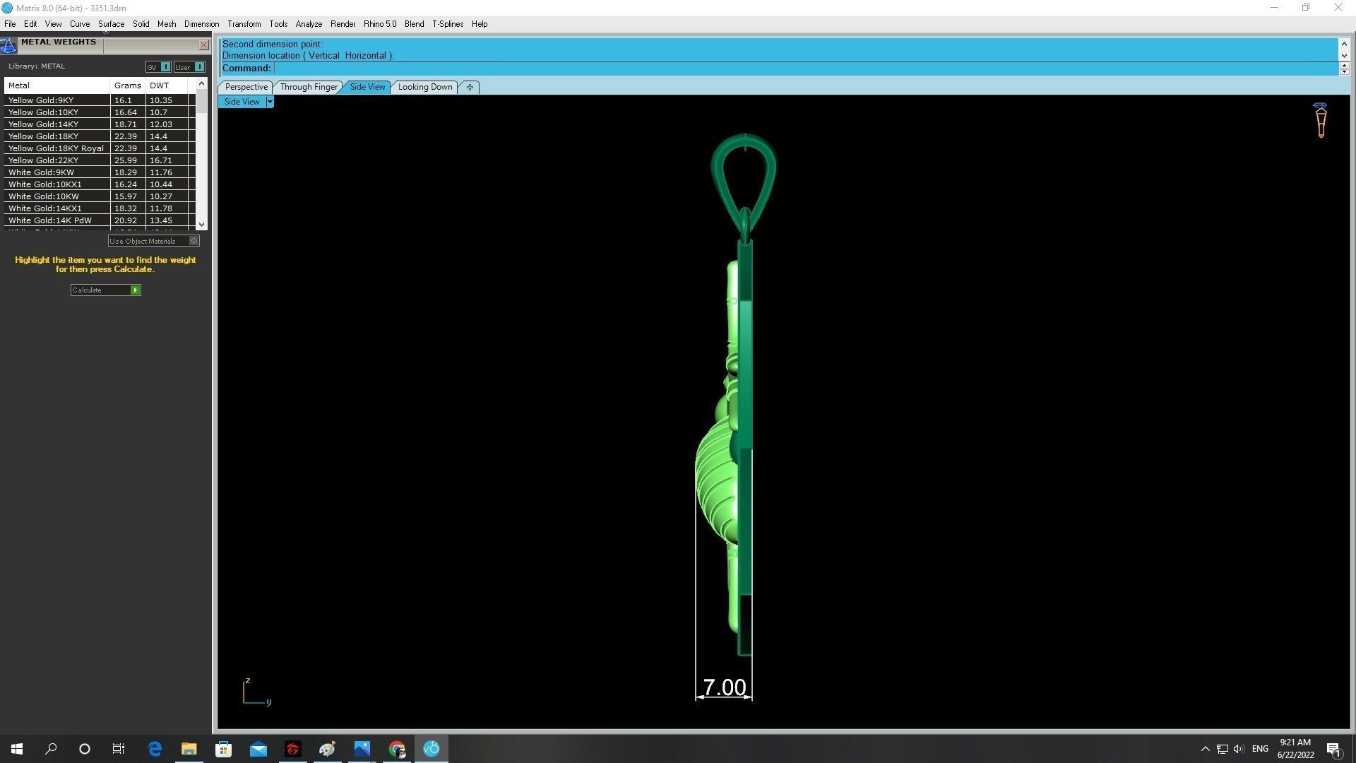 diamond spider web pendant 3351 3D print model_4