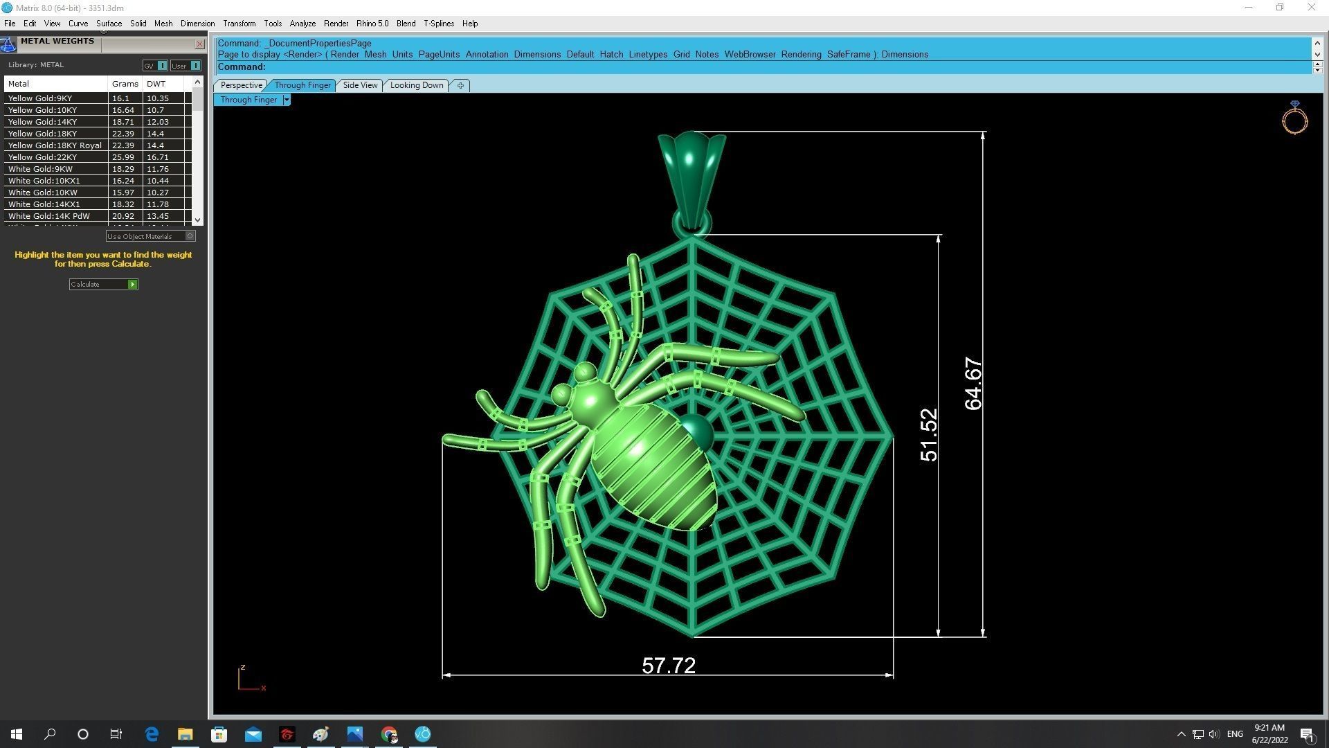 diamond spider web pendant 3351 3D print model_3