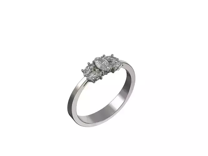 Engagement ring with central round diamond