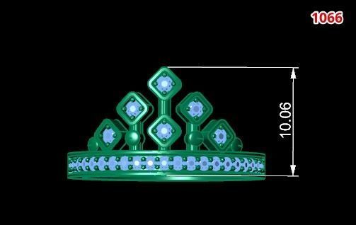 Crown ring with diamonds 3D print model_1