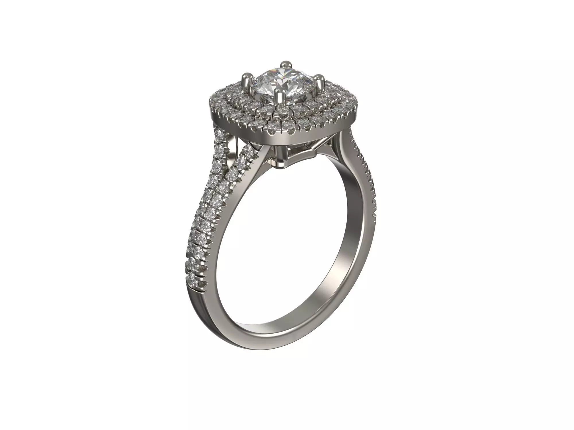 Custom engagement ring with brilliants 3D print model_0