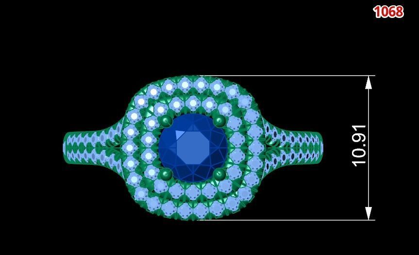 Custom engagement ring with brilliants 3D print model_1