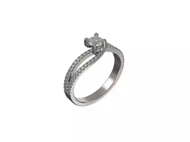 Engagement ring with diamonds