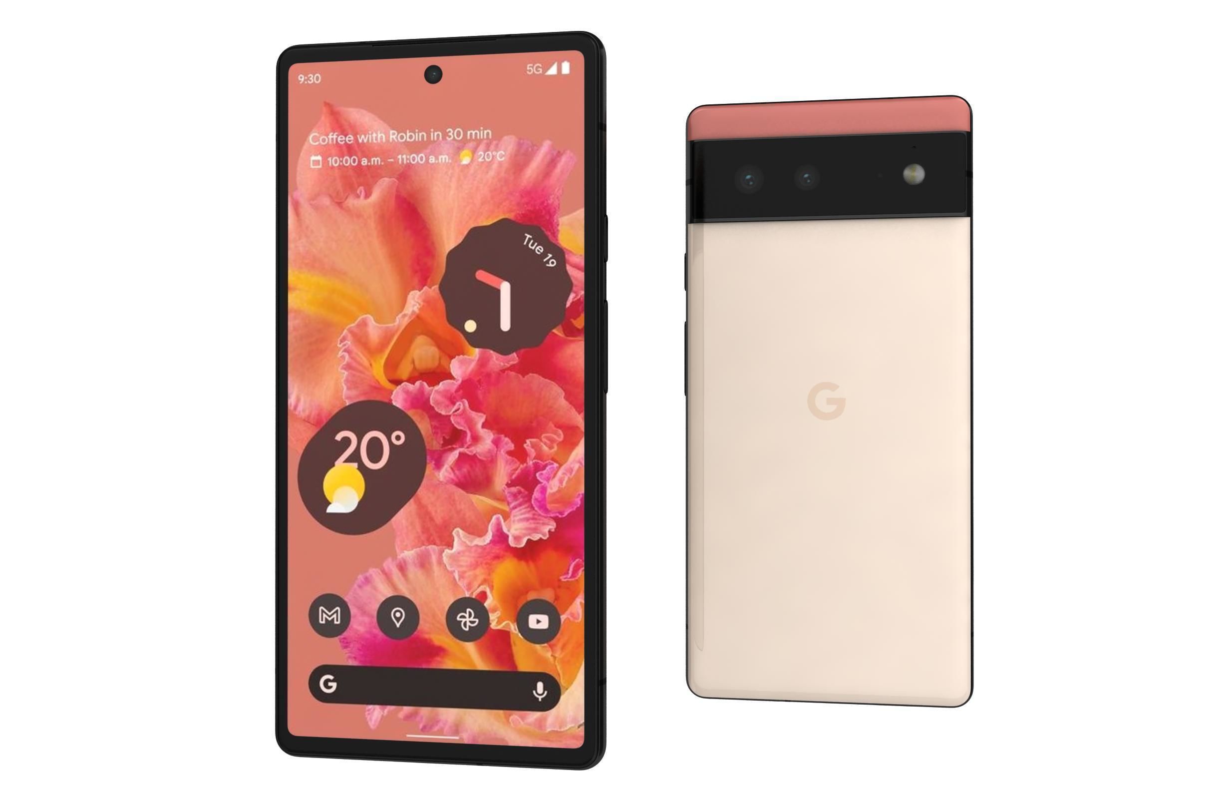 Google Pixel 6 Kinda Coral 3D model_6