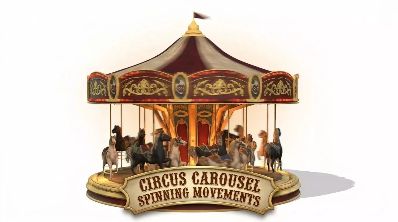 circus carousel spinning movements Low-poly 3D model
