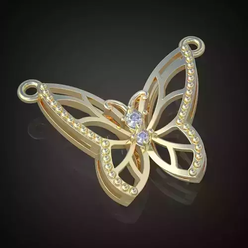 Butterfly Pendant  3D 0123 printable model11