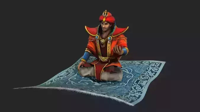 Sinbad with 10 animation Low-poly 3D model