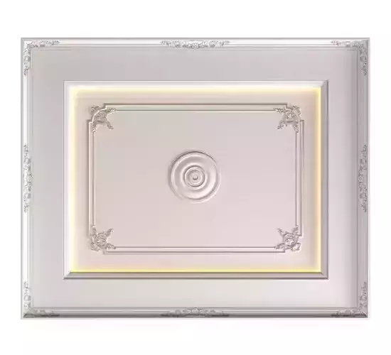 Ceiling  classic coffered illuminated Modern Art Deco style 3D model