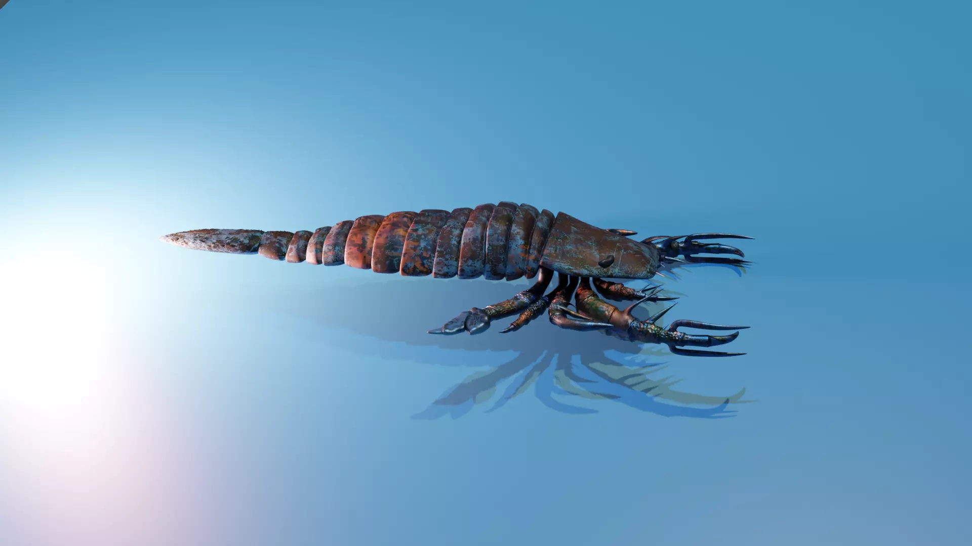 Pentecopterus scorpion Free low-poly 3D model_0