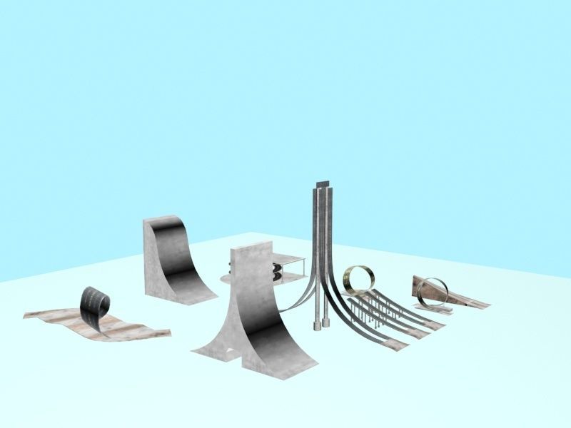 Low Poly Road Ramps And Elements 3D Model 2025 Low-poly 3D model_10