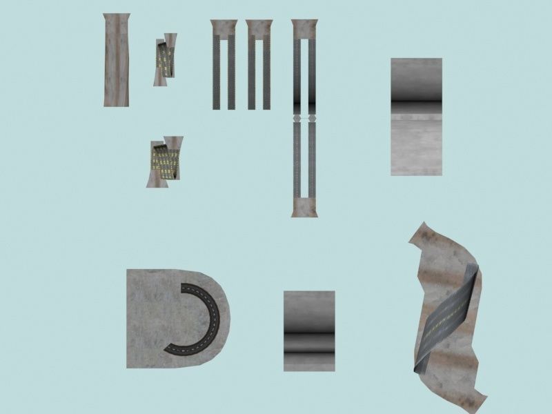 Low Poly Road Ramps And Elements 3D Model 2025 Low-poly 3D model_9