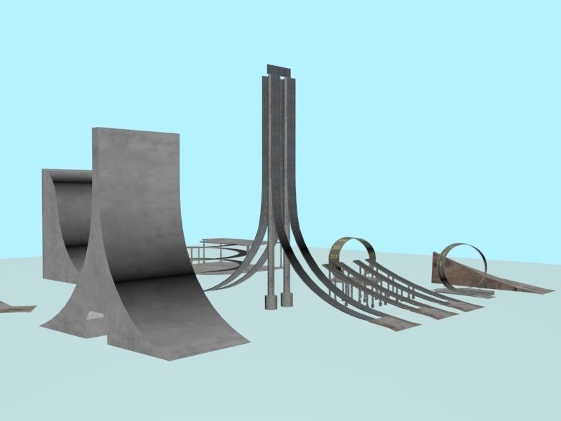 Low Poly Road Ramps And Elements 3D Model 2025 Low-poly 3D model_3