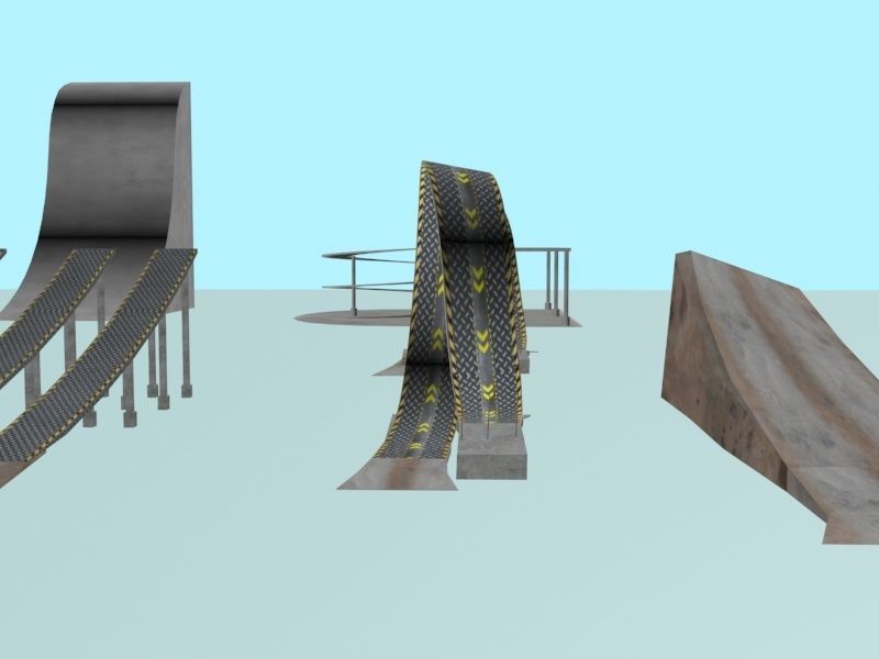 Low Poly Road Ramps And Elements 3D Model 2025 Low-poly 3D model_1